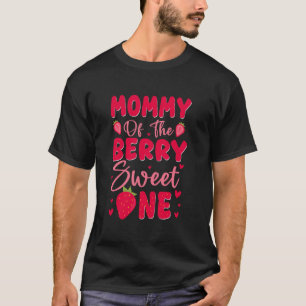 Mama van de Bes Zoete Eén 1e Verjaardag Aardbei T-shirt