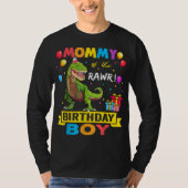 Mama van de Birthday Boy Dinosaur Raptor Funny T-shirt (Voorkant)