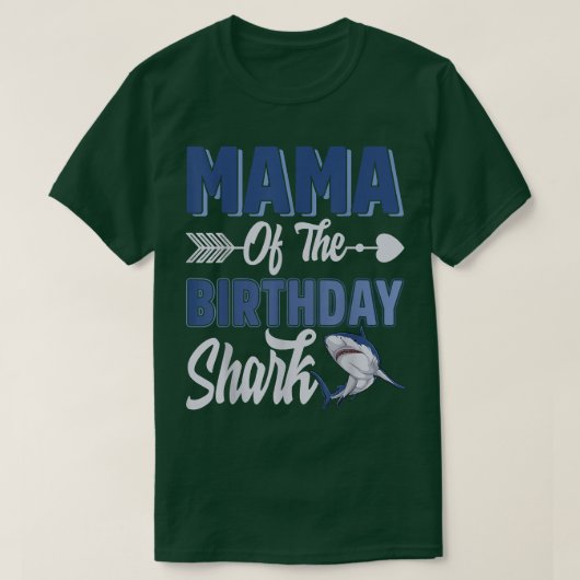 Mama van de Birthday Boy Shark Ocean Matching Fami T-shirt (Design voorkant)