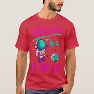 Mama van de Birthday Boy Space Party Planet Astron T-shirt