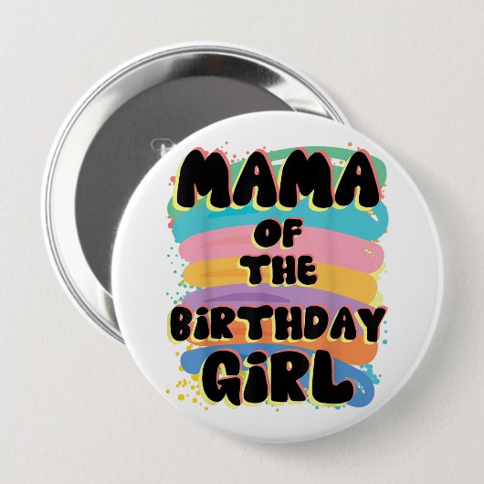 Mama van de Birthday Girl Button | Speciale cadeau (Voorkant /achterkant)