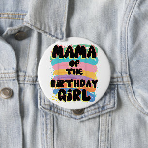 Mama van de Birthday Girl Button   Speciale cadeau