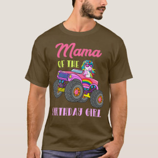 Mama van de Birthday Girl Monster Einhorn Truck 2 T-shirt