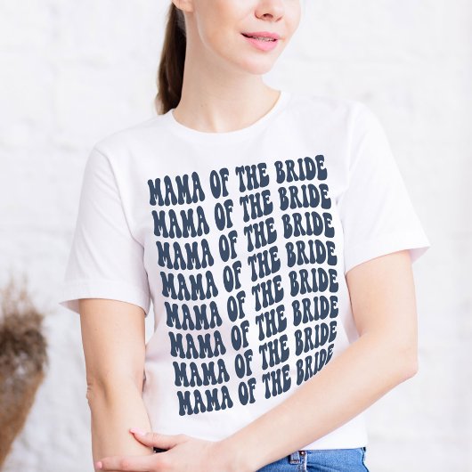 Mama van de Bride Navy Blue Matching Bridal Party T-shirt