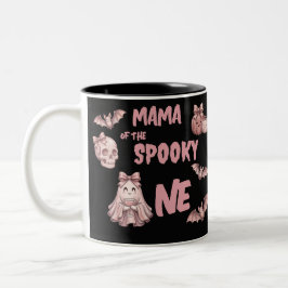 Mama van de enge één Cute Pinkoween-feestje Tweekleurige Koffiemok