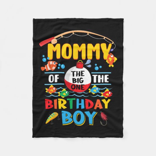Mama van de Grote Vist 1e verjaardag van Iphishall Fleece Deken (Voorkant)