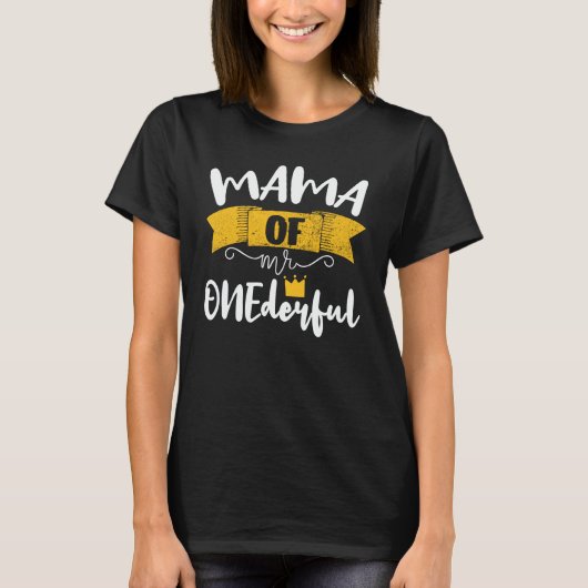 Mama van de heer Onederful 1st Birthday Party Matc T-shirt (Voorkant)