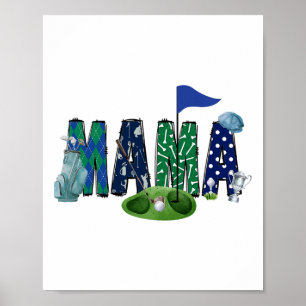 Mama van de jarige jongen Hole In One Golf Sport M Poster
