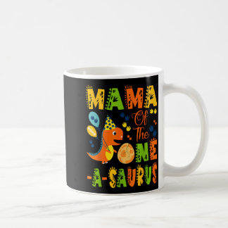 Mama van de one-a-saurus 1e verjaardag dinosaurus koffiemok