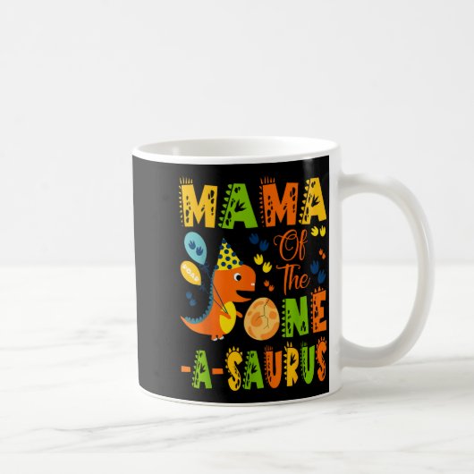 Mama van de one-a-saurus 1e verjaardag dinosaurus koffiemok (Rechts)
