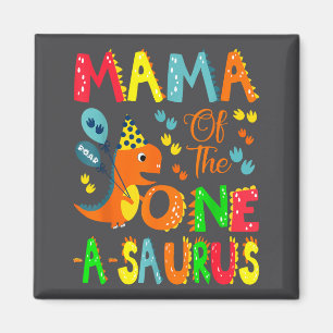 Mama van de One-a-saurus 1e verjaardag jongen dino Magneet