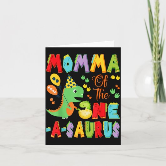 Mama van de One-A-Saurus 1e verjaardag jongen Kaart (Voorkant)