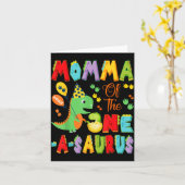 Mama van de One-A-Saurus 1e verjaardag jongen Kaart (Gele Bloem)