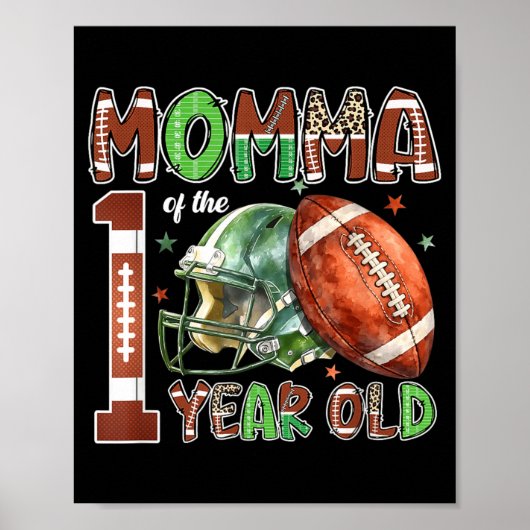 Mama van de One-A-Saurus 1e verjaardag jongen Poster (Voorkant)