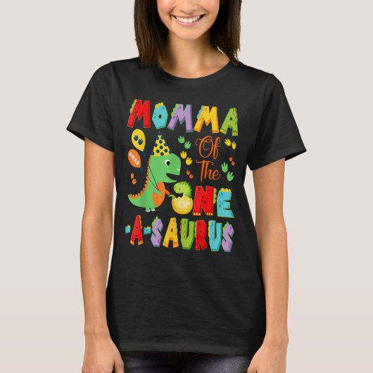 Mama van de One-A-Saurus 1e verjaardag jongen T-shirt (Voorkant)