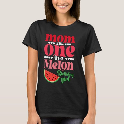 Mama van de One In A Melon Verjaardag Meisje Water T-shirt (Voorkant)