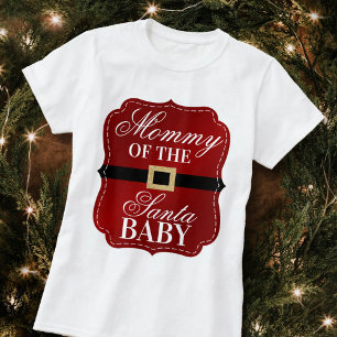 Mama van de Santa Baby   Kerst Baby shower T-shirt