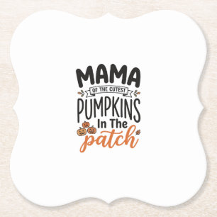 Mama van de schattigste pompoenen herfst shirt ont kartonnen onderzetters