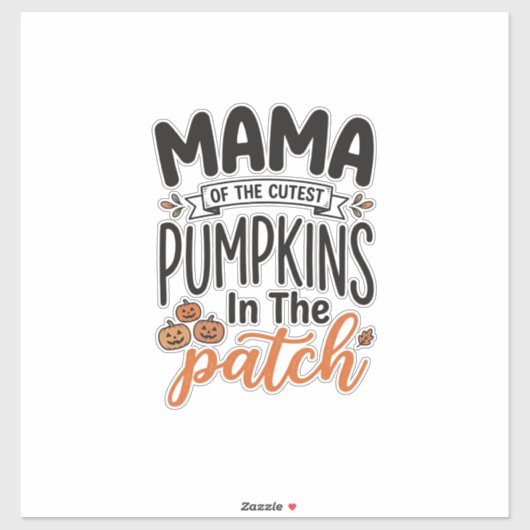 Mama van de schattigste pompoenen herfst shirt ont sticker (Vel)