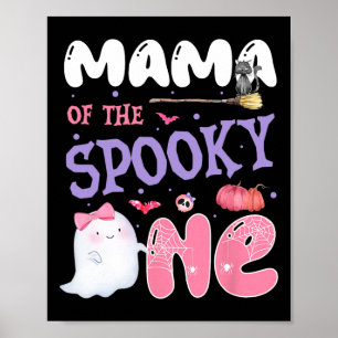 Mama van de Spooky One 1st Birthday Halloween Pink Poster