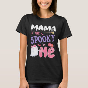 Mama van de Spooky One 1st Birthday Halloween Pink T-shirt