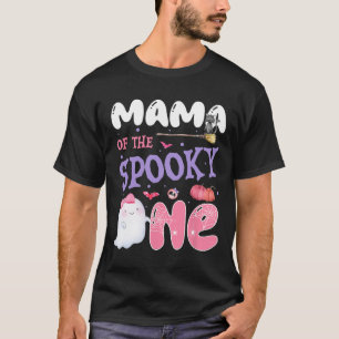 Mama van de Spooky One 1st Birthday Halloween Pink T-shirt