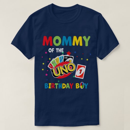 Mama Van De Uno Verjaardag Jongen Uno Verjaardag J T-shirt (Design voorkant)