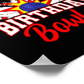 Mama van de verjaardag bowler bday bowling party c poster (Hoek)