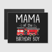 Mama van de verjaardag Boy Fire Truck brandweerman (Voorkant / Achterkant)
