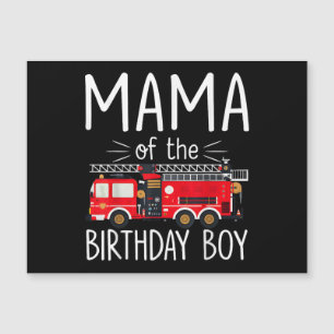 Mama van de verjaardag Boy Fire Truck brandweerman