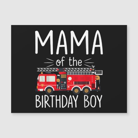 Mama van de verjaardag Boy Fire Truck brandweerman (Voorkant)