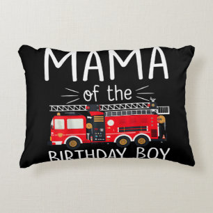 Mama van de verjaardag Boy Fire Truck brandweerman Accent Kussen