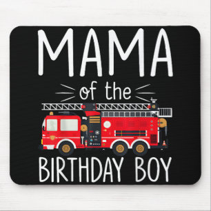 Mama van de verjaardag Boy Fire Truck brandweerman Muismat