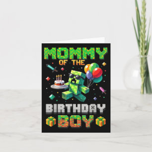 Mama van de verjaardag Boy Party Video Gamer Pixel Kaart