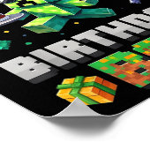 Mama van de verjaardag Boy Party Video Gamer Pixel Poster (Hoek)