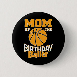 Mama van de verjaardag Byller Bysketbyll themafees Ronde Button 5,7 Cm