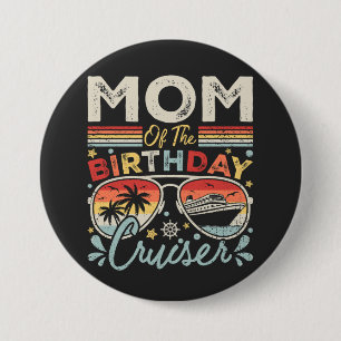 Mama van de verjaardag Cruiser Vakantie Ronde Button 7,6 Cm