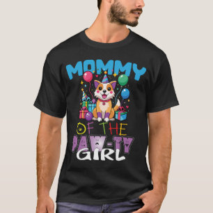 Mama van de verjaardag hond poot meisje feest fami t-shirt