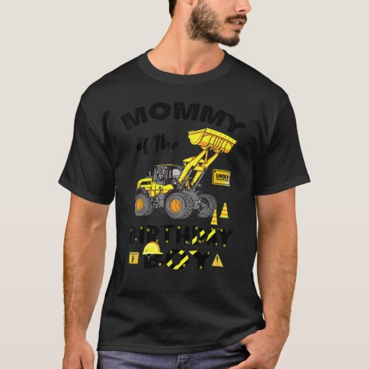 mama van de verjaardag jongen bouw verjaardag ja t-shirt (Voorkant)