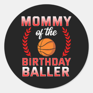 Mama van de Verjaardag Jongen Bysketbyll Bday Cele Ronde Sticker