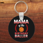 Mama van de Verjaardag Jongen Bysketbyll Bday Cele Sleutelhanger (Voorkant)