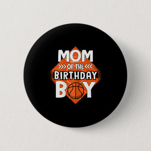 Mama van de Verjaardag Jongen Bysketbyll Mama T-sh Ronde Button 5,7 Cm