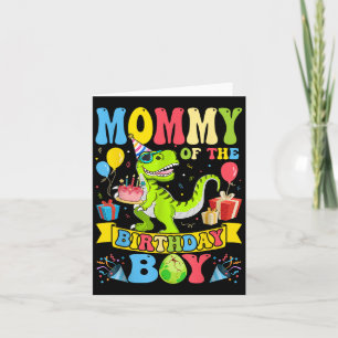 Mama van de verjaardag jongen dinosaurus T-rex ver Kaart