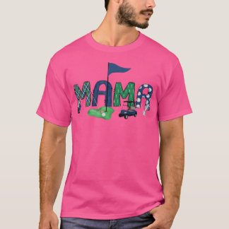 Mama van de verjaardag jongen gat in een golf spor t-shirt
