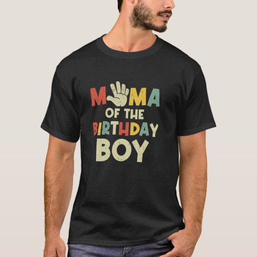 Mama van de verjaardag jongen Hi vijf jaar oude Bd T-shirt (Voorkant)