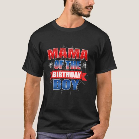 Mama van de Verjaardag Jongen Kostuum Spider Web G T-shirt (Voorkant)