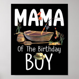 Mama van de verjaardag jongen Vist verjaardag fami Poster