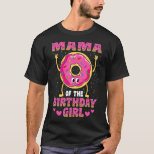 Mama van de verjaardag meisje donut familie party t-shirt