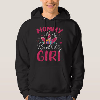 mama van de verjaardag meisjes moeder eenhoorn blo hoodie