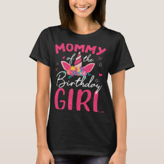 mama van de verjaardag meisjes moeder eenhoorn blo t-shirt